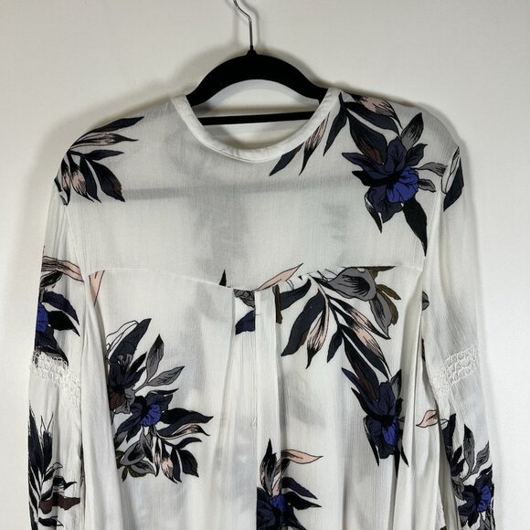 Free People Top Womens Large Tree Swing Tunic Blouse Floral‎ Boho Hippie Flowy - Picture 9 of 10